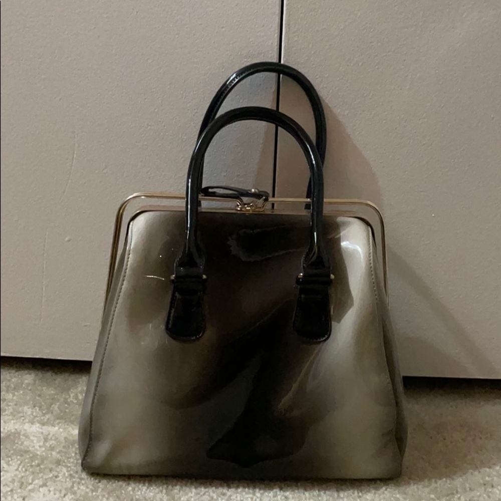 Black and Cream Colored Handbag